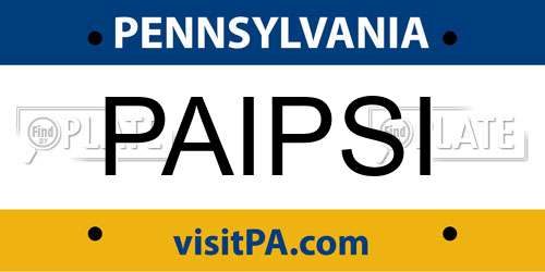 PAIPSI Pennsylvania License Plate
