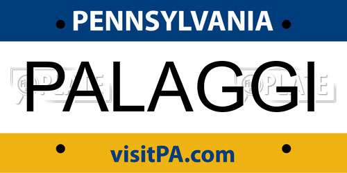 PALAGGI Pennsylvania License Plate