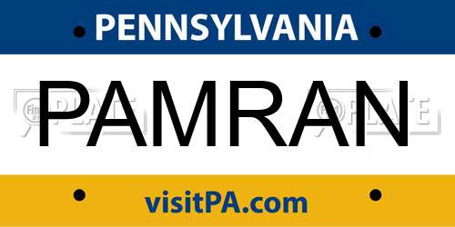 PAMRAN Pennsylvania License Plate