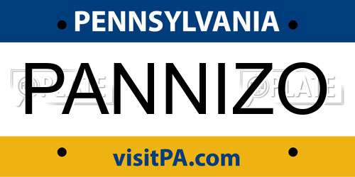 PANNIZO Pennsylvania License Plate