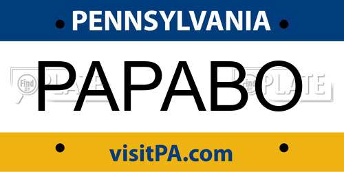 PAPABO Pennsylvania License Plate