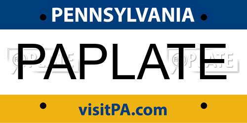 PAPLATE Pennsylvania License Plate