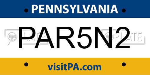 PAR5N2 Pennsylvania License Plate
