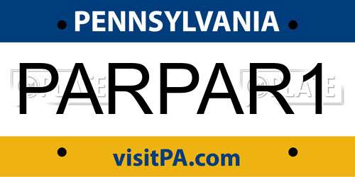 PARPAR1 Pennsylvania License Plate