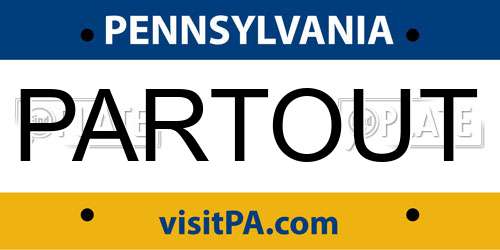 PARTOUT Pennsylvania License Plate