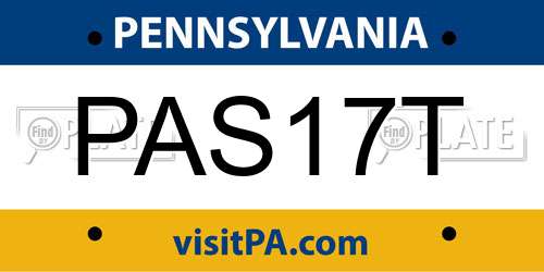 PAS17T Pennsylvania License Plate