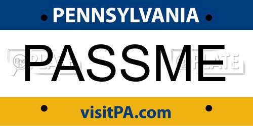 PASSME Pennsylvania License Plate
