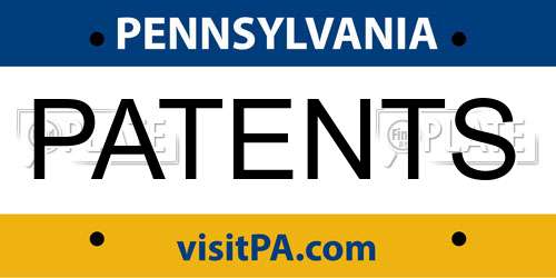 PATENTS Pennsylvania License Plate