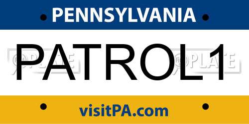 PATROL1 Pennsylvania License Plate