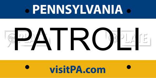 PATROLI Pennsylvania License Plate
