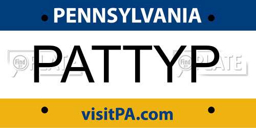 PATTYP Pennsylvania License Plate