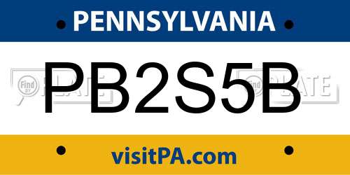 PB2S5B Pennsylvania License Plate