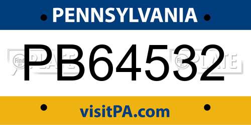 PB64532 Pennsylvania License Plate