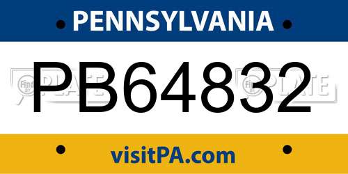 PB64832 Pennsylvania License Plate
