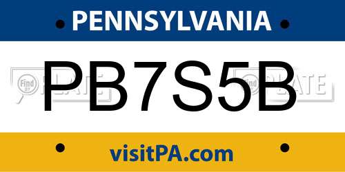 PB7S5B Pennsylvania License Plate
