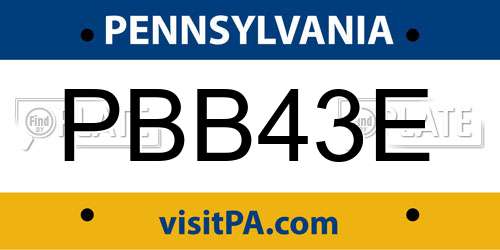 PBB43E Pennsylvania License Plate
