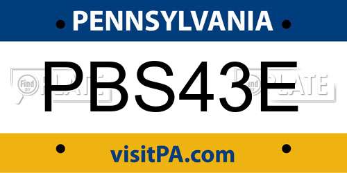 PBS43E Pennsylvania License Plate