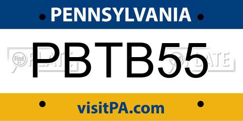 PBTB55 Pennsylvania License Plate
