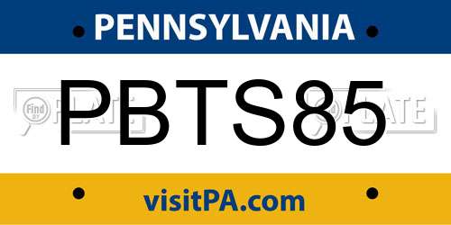 PBTS85 Pennsylvania License Plate