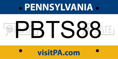 PBTS88 Pennsylvania License Plate