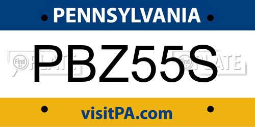 PBZ55S Pennsylvania License Plate