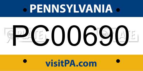 PC00690 Pennsylvania License Plate