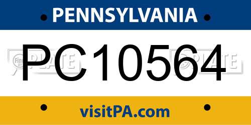 PC10564 Pennsylvania License Plate