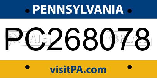 PC268078 Pennsylvania License Plate
