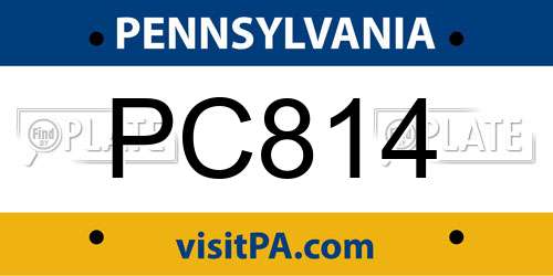 PC814 Pennsylvania License Plate