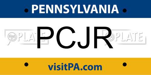 PCJR Pennsylvania License Plate