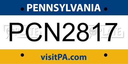 PCN2817 Pennsylvania License Plate