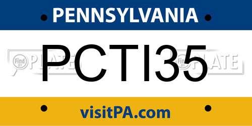 PCTI35 Pennsylvania License Plate