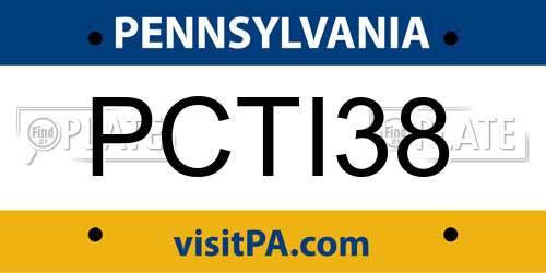 PCTI38 Pennsylvania License Plate
