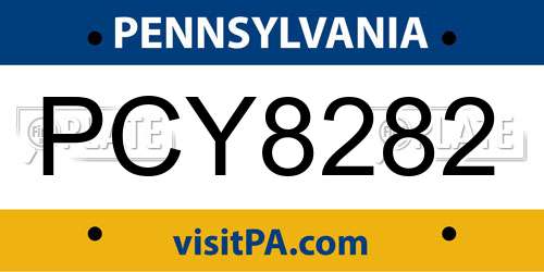 PCY8282 Pennsylvania License Plate