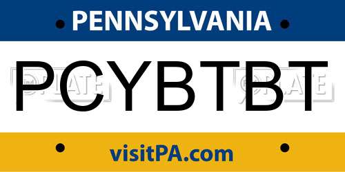 PCYBTBT Pennsylvania License Plate