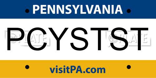 PCYSTST Pennsylvania License Plate