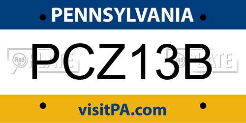 PCZ13B Pennsylvania License Plate