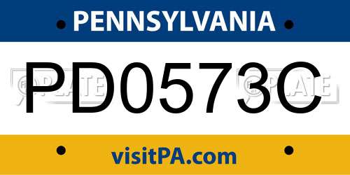 PD0573C Pennsylvania License Plate