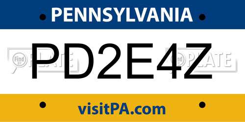 PD2E4Z Pennsylvania License Plate