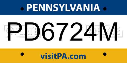 PD6724M Pennsylvania License Plate