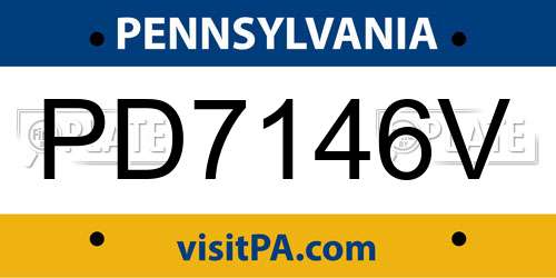 PD7146V Pennsylvania License Plate