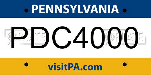 PDC4000 Pennsylvania License Plate