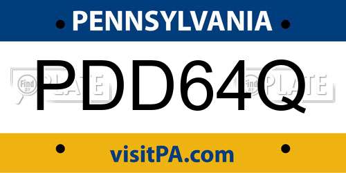 PDD64Q Pennsylvania License Plate