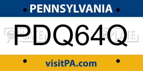 PDQ64Q Pennsylvania License Plate
