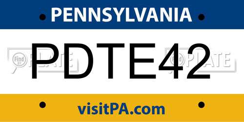 PDTE42 Pennsylvania License Plate