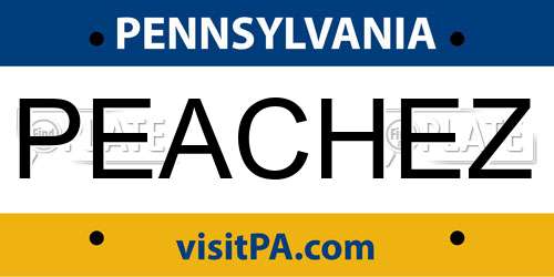 PEACHEZ Pennsylvania License Plate