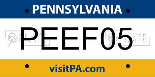 PEEF05 Pennsylvania License Plate