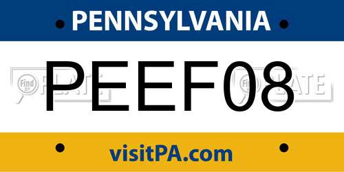 PEEF08 Pennsylvania License Plate
