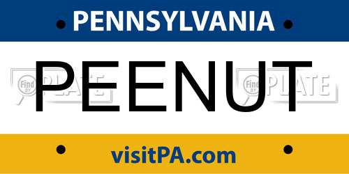 PEENUT Pennsylvania License Plate