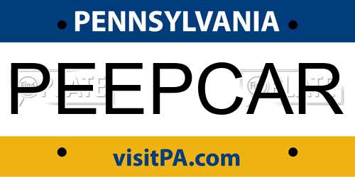 PEEPCAR Pennsylvania License Plate